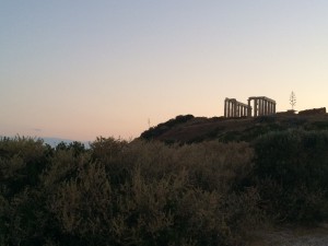A view of the Temple of Poseidon at Cape Sounion