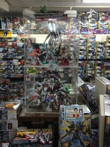 Gundam models in Akihabara